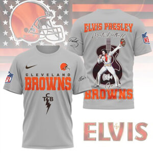 Cleveland Browns Elvis Presley Meets Football NFL Music Fan tshirt