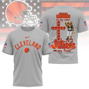 Cleveland Browns Jesus In My Heart Religious Christian Faith Football Fan Shirt Cleveland Browns Jesus In My Heart Religious Christian Faith Football Fan Shirt