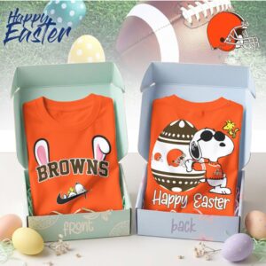 Cleveland Browns Snoopy Happy Easter Egg Hunt Nike Logo Football Fan Shirt