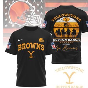 Cleveland Browns Yellowstone Dutton Ranch Montana Football Fan T Shirt Cleveland Browns Yellowstone Dutton Ranch Montana Football Fan T Shirt
