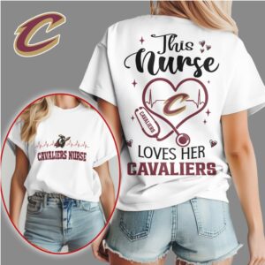 Cleveland Cavaliers Nurse Heart Stethoscope Tee NBA Fan Healthcare Worker Casual Graphic Apparel Shirt