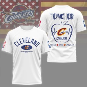 Cleveland Cavaliers Teacher Appreciation Night Shirt Cleveland Basketball Teacher Heartbeat Graphic Shirt