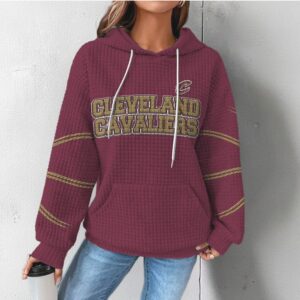Cleveland Cavaliers Vintage Graphic Quilted Hoodie Game Day Basketball Fan Shirt