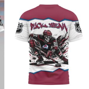 Colorado Avalanche Puck Yeah Skeleton Burgundy Hockey Fan Game Day Apparel Shirt Colorado Avalanche Puck Yeah Skeleton Burgundy Hockey Fan Game Day Apparel Shirt