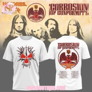 Corrosion Of Conformity Punk Rock Band Radioactive Skull White Graphic Tee And Hoodie