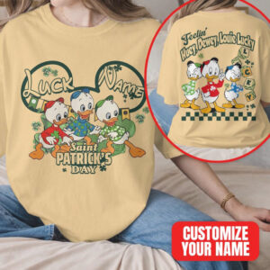 Custom Huey Dewey Louie Saint Patrick’s Day Disney Lucky Name Retro T Shirt Custom Huey Dewey Louie Saint Patrick’s Day Disney Lucky Name Retro T Shirt