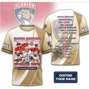 Custom Name Florida Panthers Back To Back 2025 Stanley Cup Champions Jersey