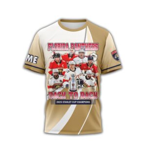 Custom Name Florida Panthers Back To Back 2025 Stanley Cup Champions Jersey