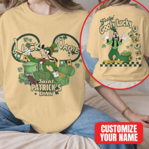 Custom Name Goofy Lucky Saint Patrick’s Day Disney Character Festive Green Clover T Shirt Custom Name Goofy Lucky Saint Patrick’s Day Disney Character Festive Green Clover T Shirt