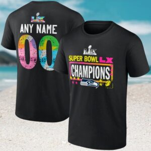 Custom Name Number Seattle Seahawks Super Bowl LX Champions Shirt