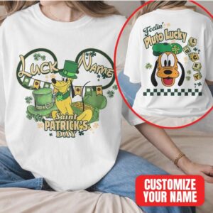Custom Name Pluto Lucky Saint Patrick’s Day Disney Dog Green Hat T Shirt Custom Name Pluto Lucky Saint Patrick’s Day Disney Dog Green Hat T Shirt