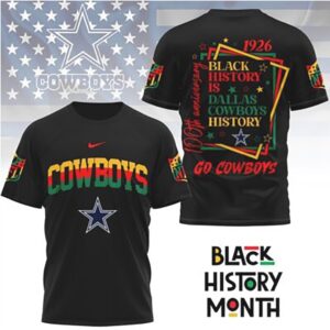 Dallas Cowboys Black History Month Anniversary NFL Football T Shirt Dallas Cowboys Black History Month Anniversary NFL Football T Shirt