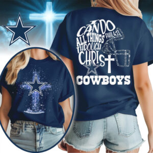 Dallas Cowboys Christian Faith Religious Bible Verse Cross Graphic Football Fan T Shirt