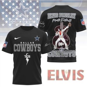 Dallas Cowboys Elvis Presley Meets Football NFL Music Legends tshirt Dallas Cowboys Elvis Presley Meets Football NFL Music Legends tshirt