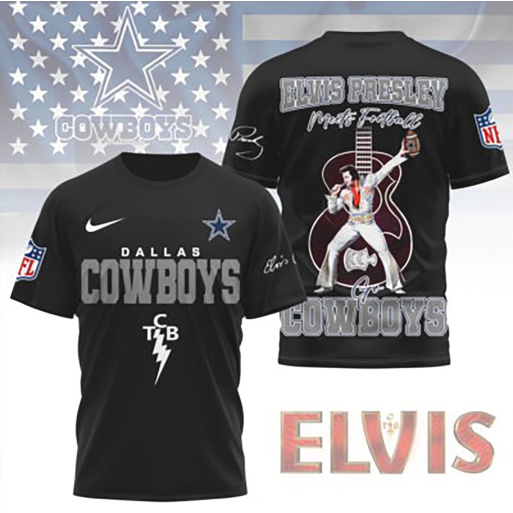 Dallas Cowboys Elvis Presley Meets Football NFL Music Legends tshirt Dallas Cowboys Elvis Presley Meets Football NFL Music Legends tshirt