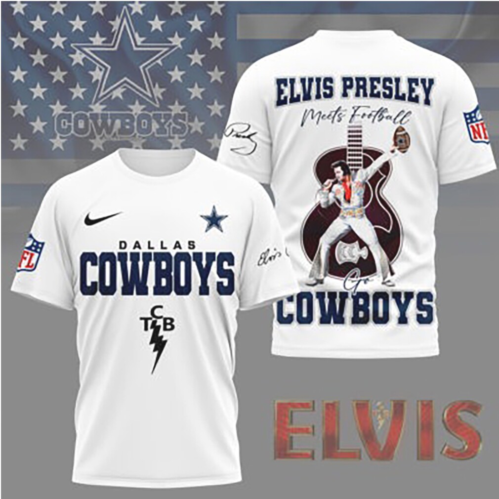 Dallas Cowboys Elvis Presley Meets Football NFL Music Legends tshirt Dallas Cowboys Elvis Presley Meets Football NFL Music Legends tshirt
