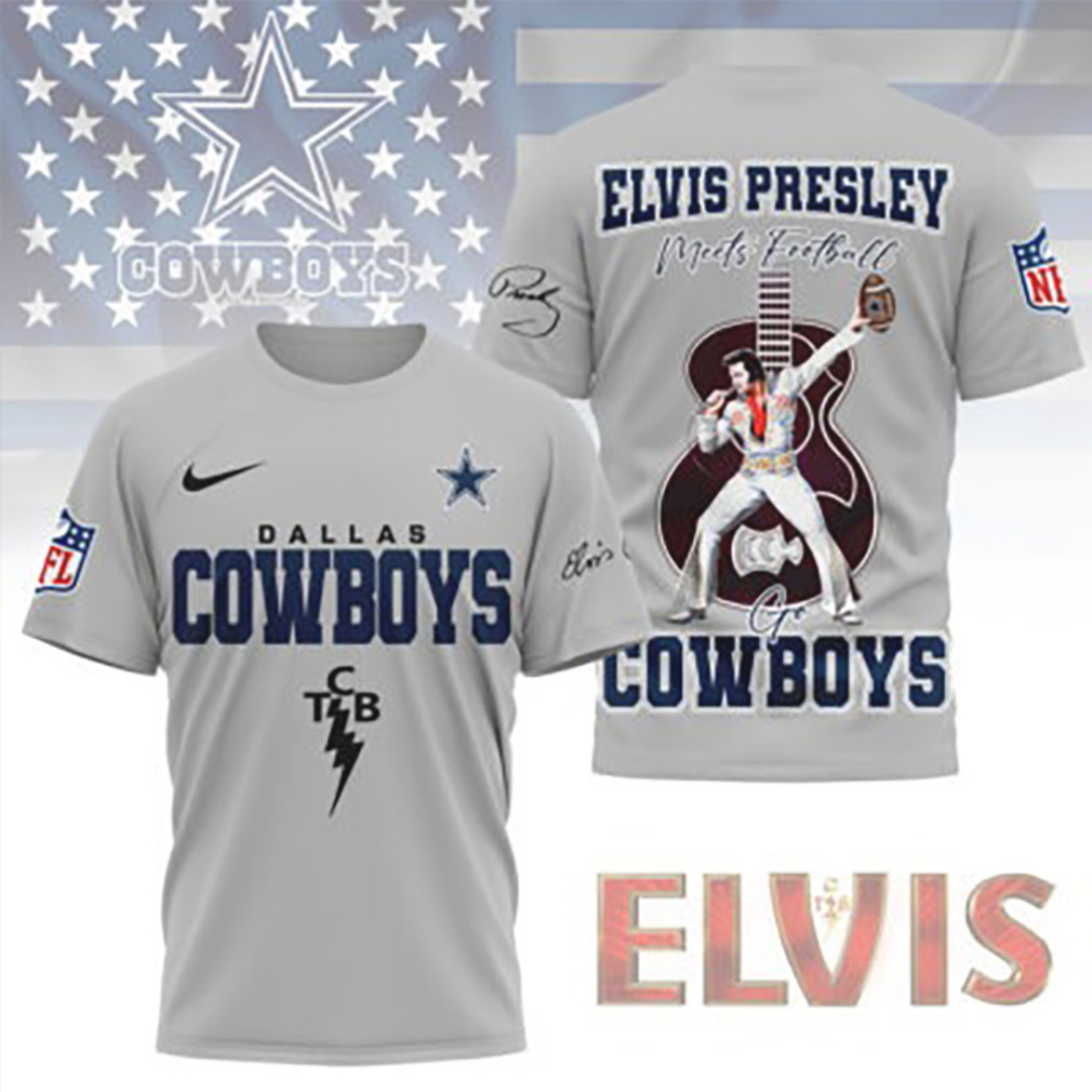 Dallas Cowboys Elvis Presley Meets Football NFL Music Legends tshirt Dallas Cowboys Elvis Presley Meets Football NFL Music Legends tshirt