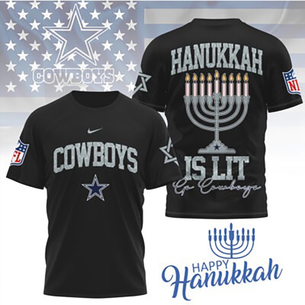 Dallas Cowboys Hanukkah Is Lit Menorah NFL Football Holiday tshirt Dallas Cowboys Hanukkah Is Lit Menorah NFL Football Holiday tshirt