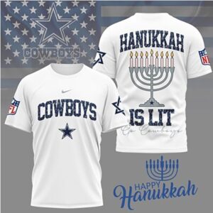 Dallas Cowboys Hanukkah Is Lit Menorah NFL Football Holiday tshirt