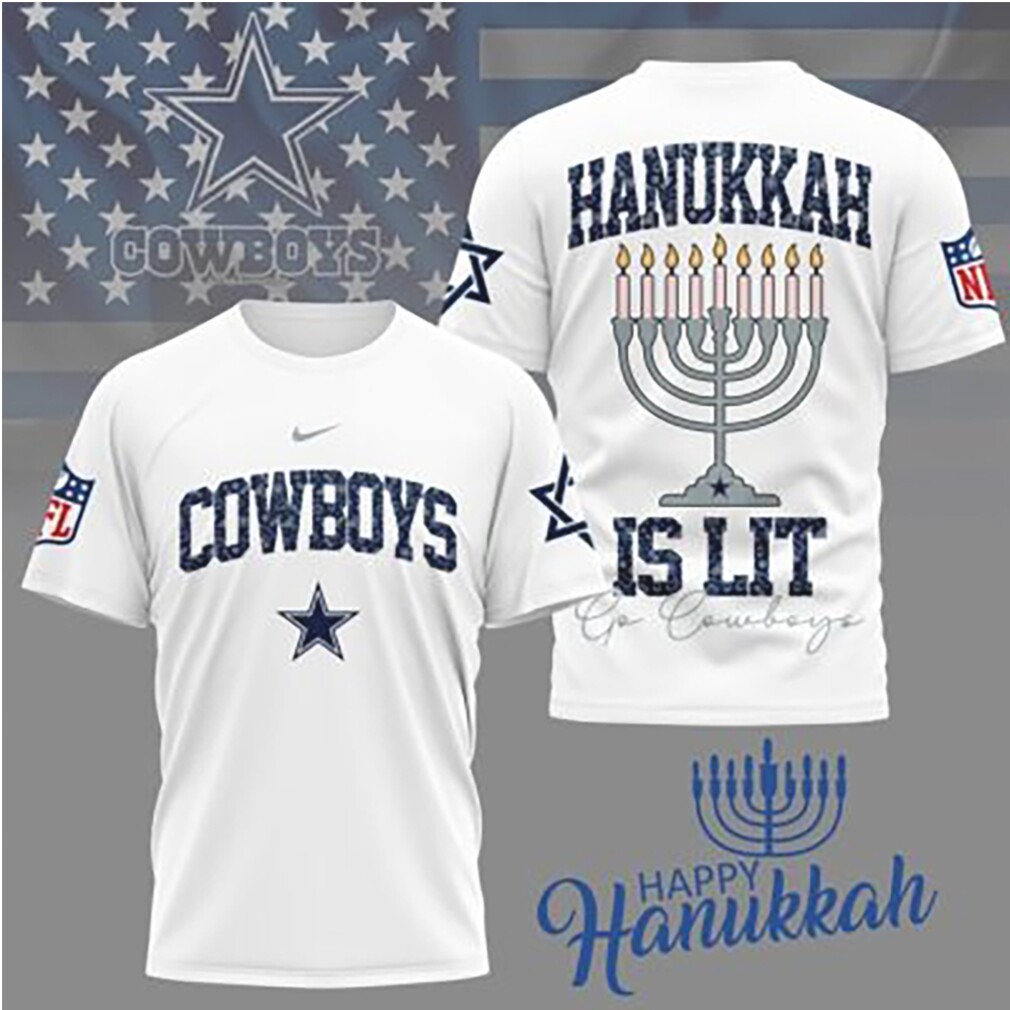 Dallas Cowboys Hanukkah Is Lit Menorah NFL Football Holiday tshirt Dallas Cowboys Hanukkah Is Lit Menorah NFL Football Holiday tshirt