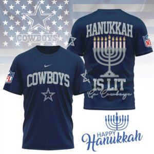 Dallas Cowboys Hanukkah Is Lit Menorah NFL Football Holiday tshirt