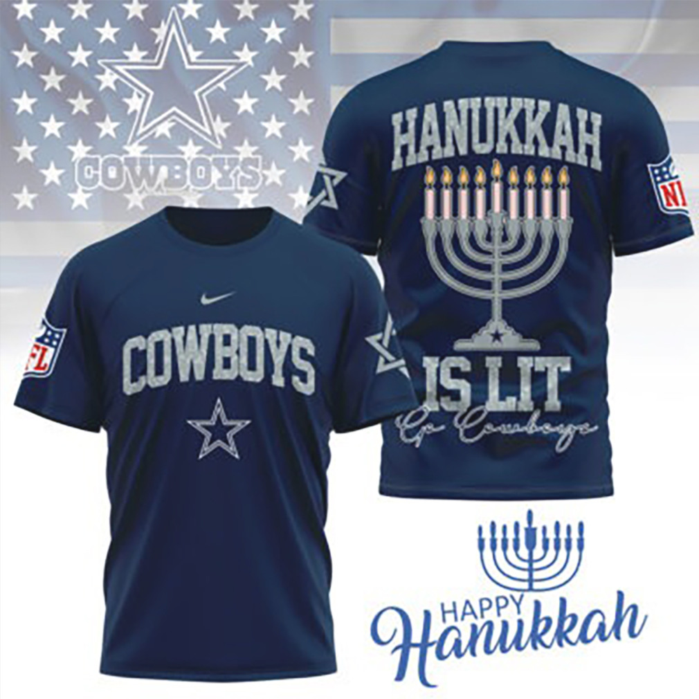 Dallas Cowboys Hanukkah Is Lit Menorah NFL Football Holiday tshirt Dallas Cowboys Hanukkah Is Lit Menorah NFL Football Holiday tshirt
