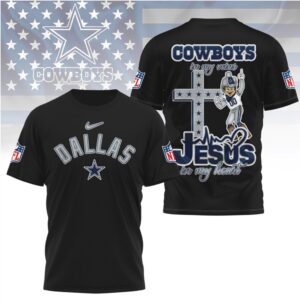 Dallas Cowboys Jesus In My Heart Christian Faith Football Fan Graphic T Shirt