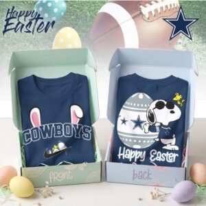 Dallas Cowboys Snoopy Happy Easter Bunny Ears Nike Logo Football Fan Shirt