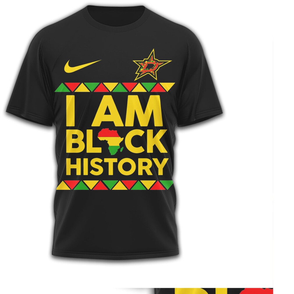 Dallas Stars Black History Month I Am Black History Graphic Tee Dallas Stars Black History Month I Am Black History Graphic Tee