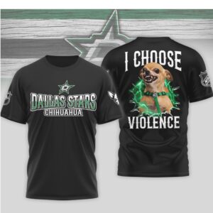 Dallas Stars I Choose Violence Funny Chihuahua Dog Angry Hockey Fan Shirt