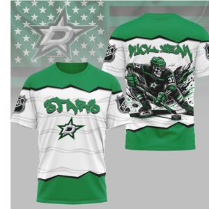 Dallas Stars Puck Yeah Skeleton Hockey Retro 90s Apparel Shirt
