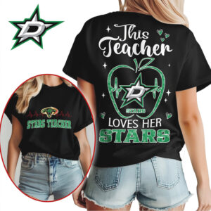 Dallas Stars This Teacher Loves Her Stars Hockey Fan Gift Shirt Dallas Stars This Teacher Loves Her Stars Hockey Fan Gift Shirt