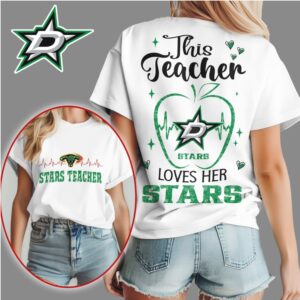 Dallas Stars This Teacher Loves Her Stars Hockey Fan Gift Shirt