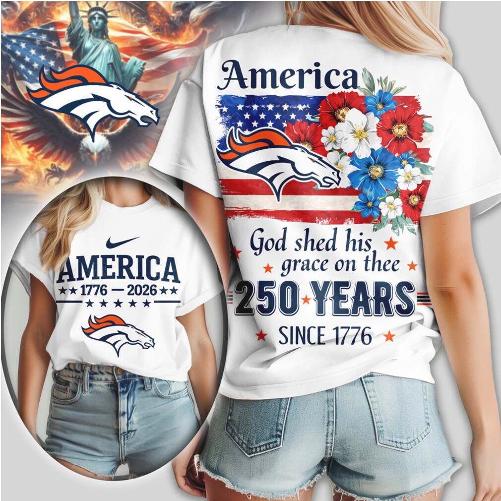 Denver Broncos America 250 Years 1776 2026 Patriotic Floral Football Fan Shirt Denver Broncos America 250 Years 1776 2026 Patriotic Floral Football Fan Shirt
