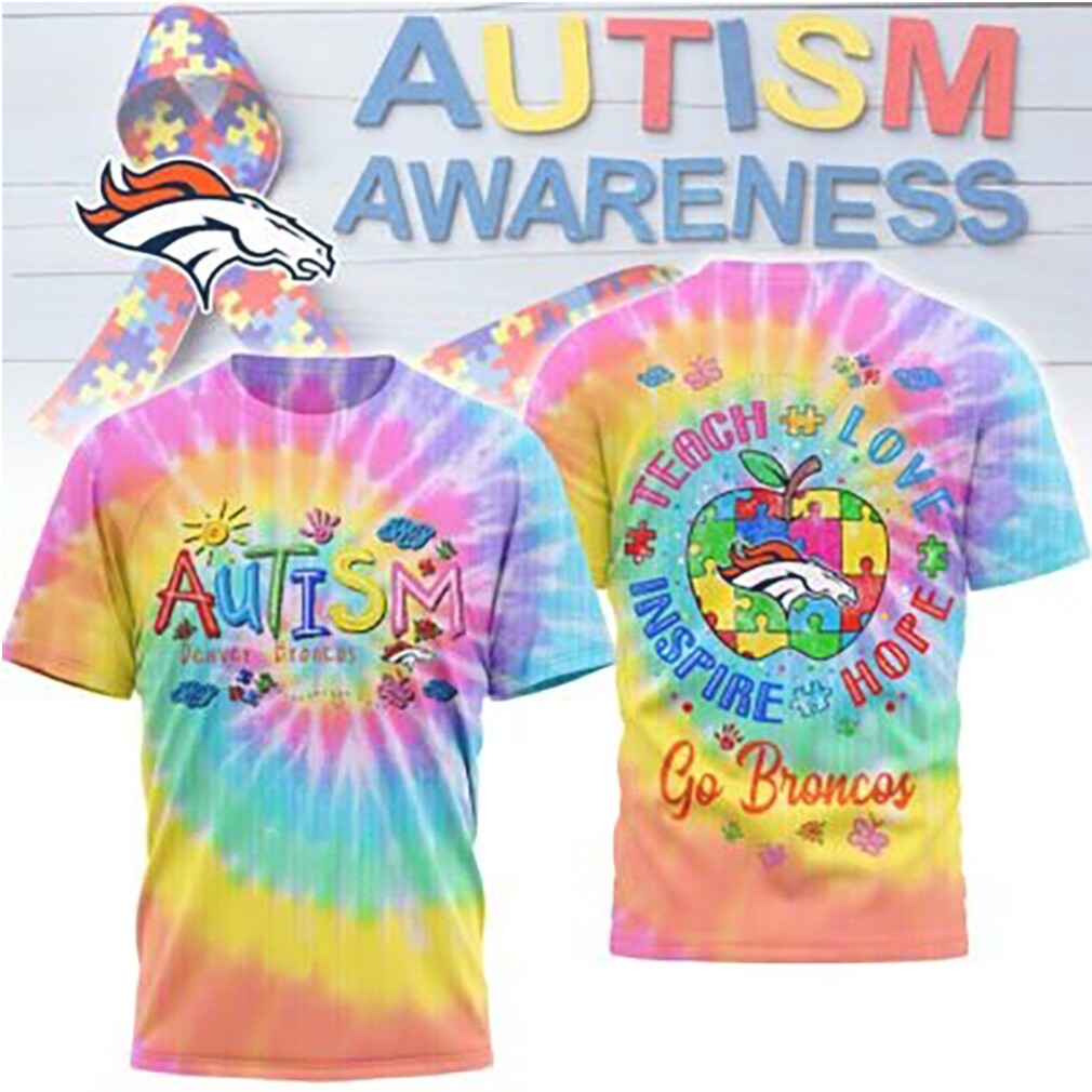Denver Broncos Autism Awareness Teach Love Hope Puzzle NFL Football Fan T Shirt Denver Broncos Autism Awareness Teach Love Hope Puzzle NFL Football Fan T Shirt