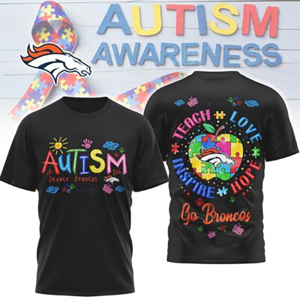 Denver Broncos Autism Awareness Teach Love Hope Puzzle NFL Football Fan T Shirt Denver Broncos Autism Awareness Teach Love Hope Puzzle NFL Football Fan T Shirt