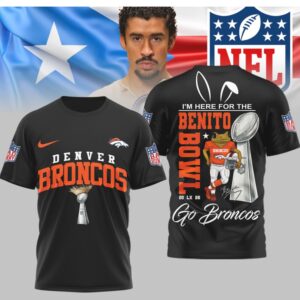 Denver Broncos Bad Bunny Benito Bowl 2026 Championship Graphic Football Fan Shirt Denver Broncos Bad Bunny Benito Bowl 2026 Championship Graphic Football Fan Shirt