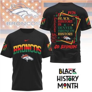 Denver Broncos Black History Month 100th Anniversary Team T Shirt Denver Broncos Black History Month 100th Anniversary Team T Shirt