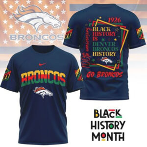 Denver Broncos Black History Month 100th Anniversary Team T Shirt