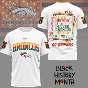 Denver Broncos Black History Month 100th Anniversary Team T Shirt
