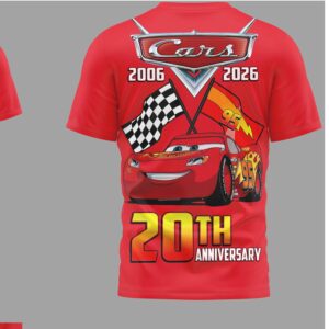 Denver Broncos Disney Cars 20th Anniversary Red Racing Graphic Lightning McQueen T Shirt Denver Broncos Disney Cars 20th Anniversary Red Racing Graphic Lightning McQueen T Shirt