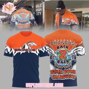 Denver Broncos Super Bowl Champions Back To Back Vintage Style All Over Print Hoodie