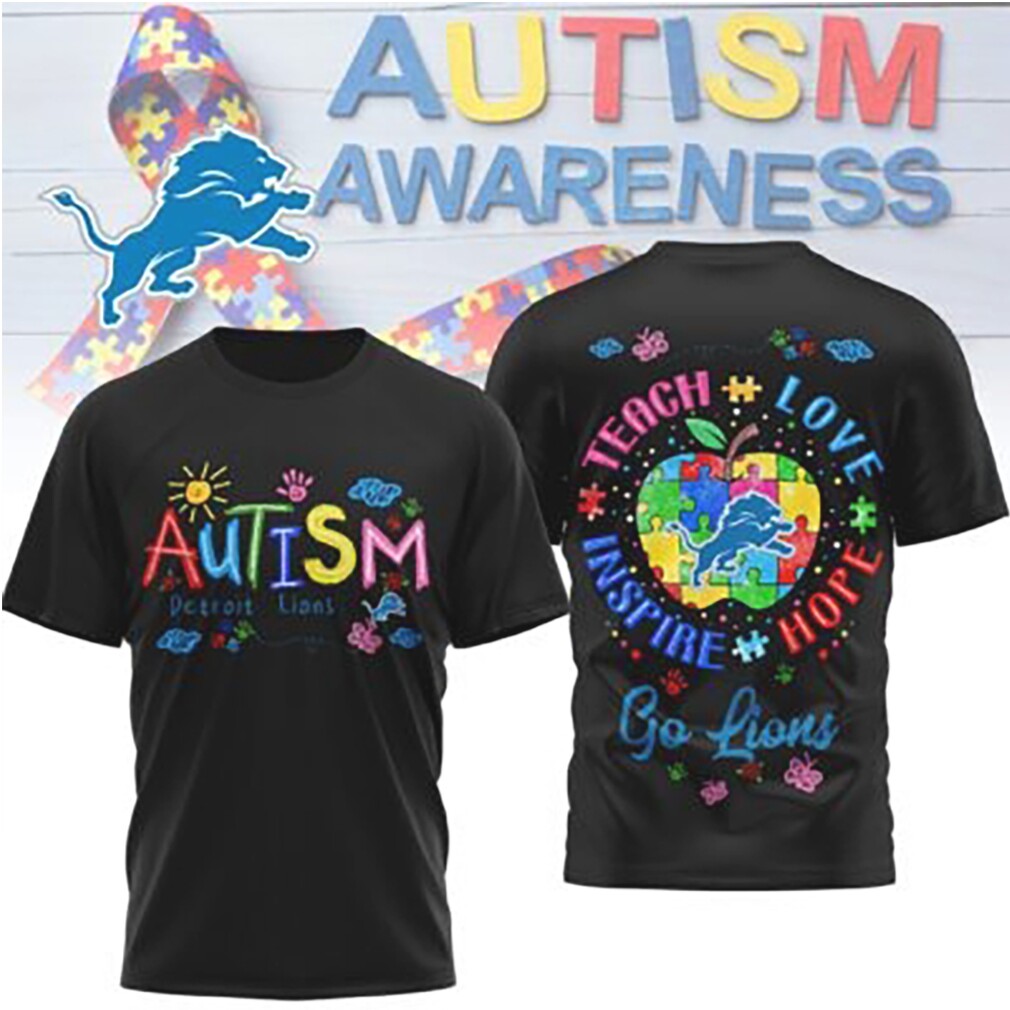 Detroit Lions Autism Awareness Support Teach Love Hope NFL T Shirt Detroit Lions Autism Awareness Support Teach Love Hope NFL T Shirt