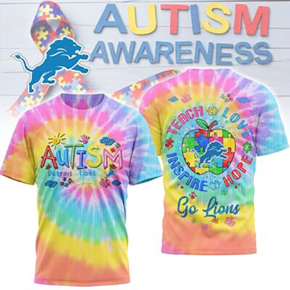 Detroit Lions Autism Awareness Support Teach Love Hope NFL T Shirt Detroit Lions Autism Awareness Support Teach Love Hope NFL T Shirt