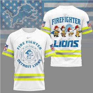 Detroit Lions Firefighter Snoopy Peanuts Hero Sports Fan tshirt