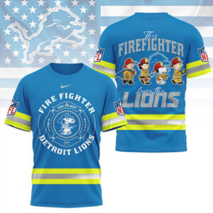 Detroit Lions Firefighter Snoopy Peanuts Hero Sports Fan tshirt