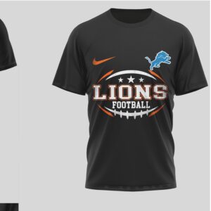 Detroit Lions Football Graphic Tee Vintage Harley Davidson Style Biker Skull T Shirt