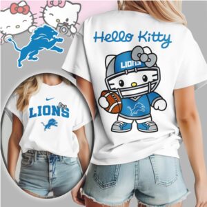 Detroit Lions Hello Kitty Retro 90s Style Football Fan Sunday Gameday T Shirt Detroit Lions Hello Kitty Retro 90s Style Football Fan Sunday Gameday T Shirt