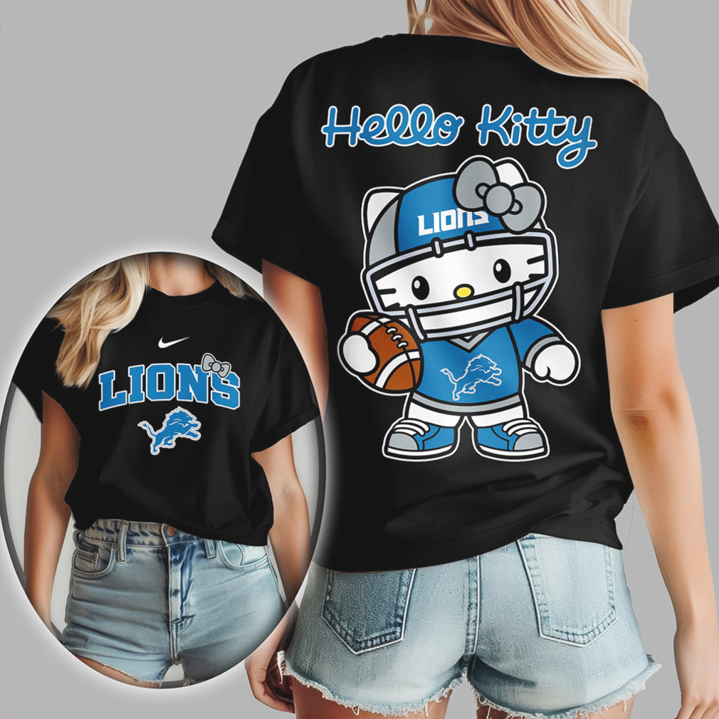 Detroit Lions Hello Kitty Retro 90s Style Football Fan Sunday Gameday T Shirt Detroit Lions Hello Kitty Retro 90s Style Football Fan Sunday Gameday T Shirt