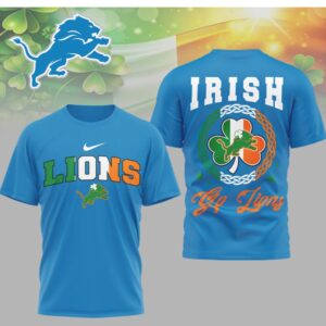Detroit Lions Irish Shamrock St. Patrick's Day Lucky Football Fan T Shirt